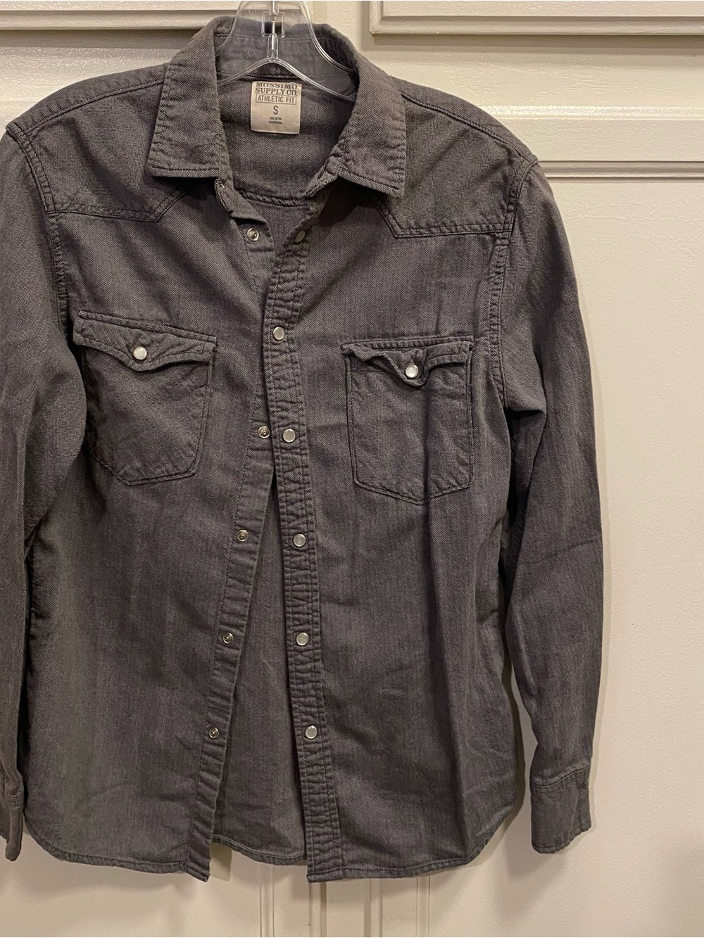 Mossimo Supply Co. Charcoal Button-Front Casual Shirt